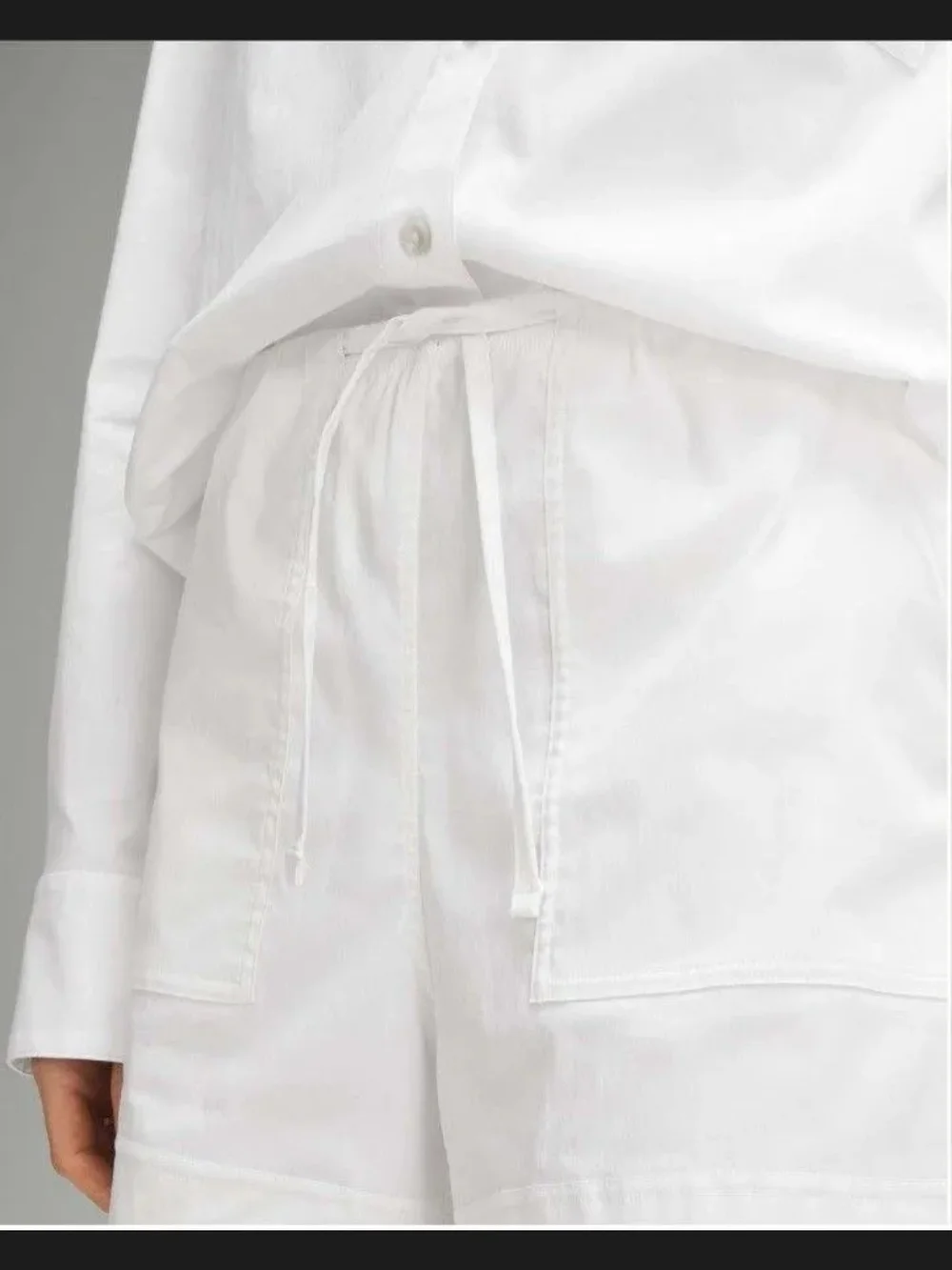 NWT Lululemon Cotton-Blend Poplin High-Rise Short 4" White Size M - Picture 3 of 5